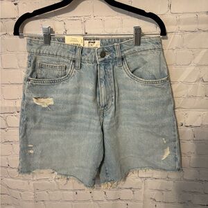 NWT* Cotton On Light Blue Relaxed Denim distressed Shorts